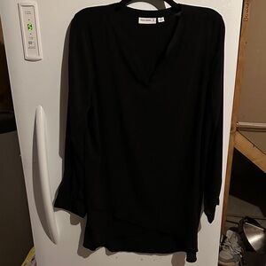 Susan Graver Black V-Neck Blouse